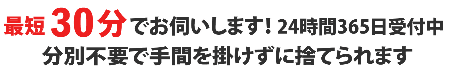 最短30分で回収！分別不要